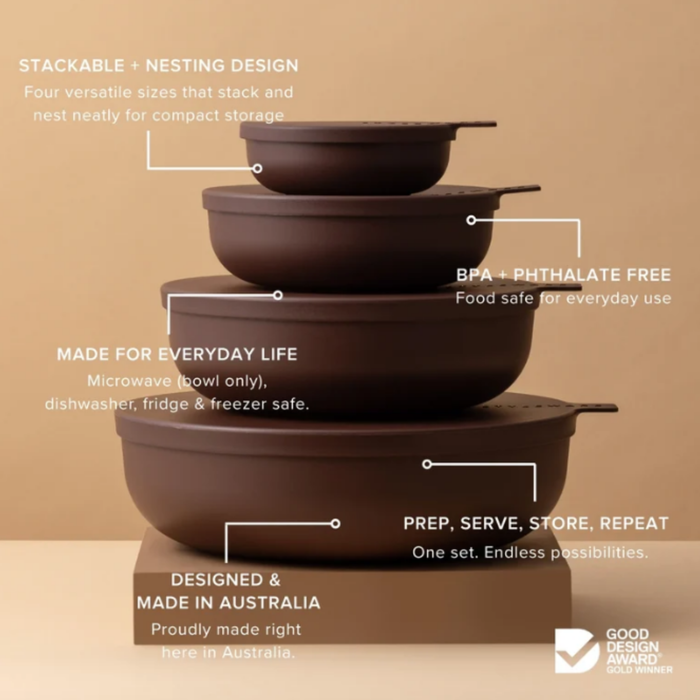 Styleware Nesting Bowl 4 Piece - Cocoa