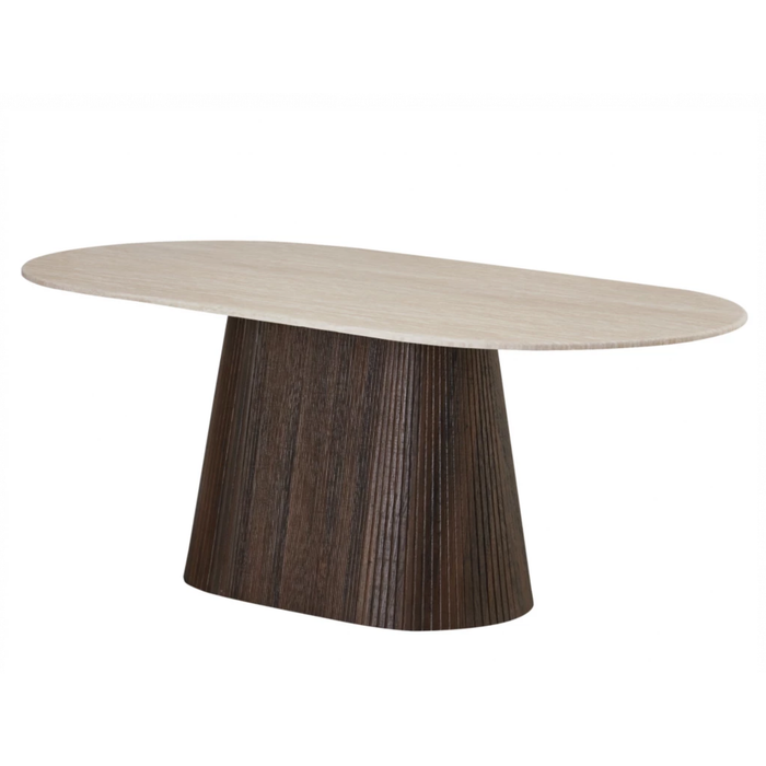 Creed Dining Table Travertine Top 2000