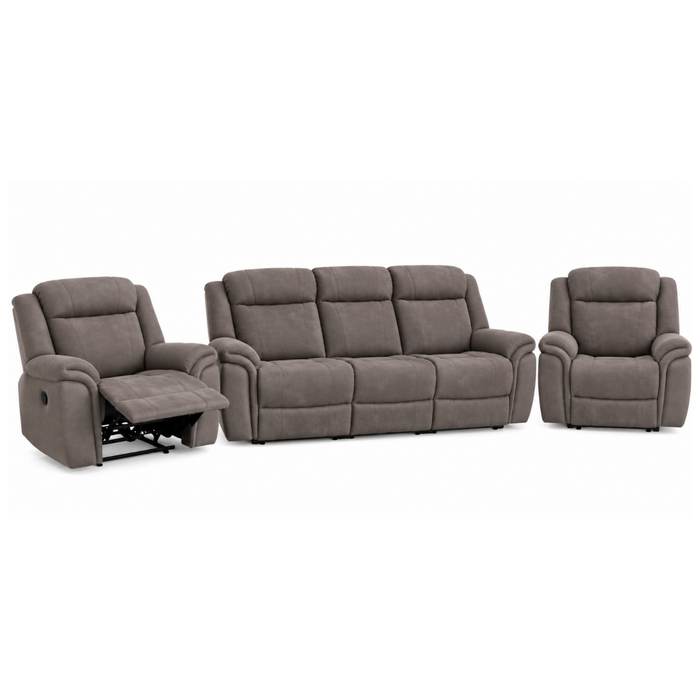 Model 9512 Reclining Suite 3RR + 1R + 1R Fabric Light Grey