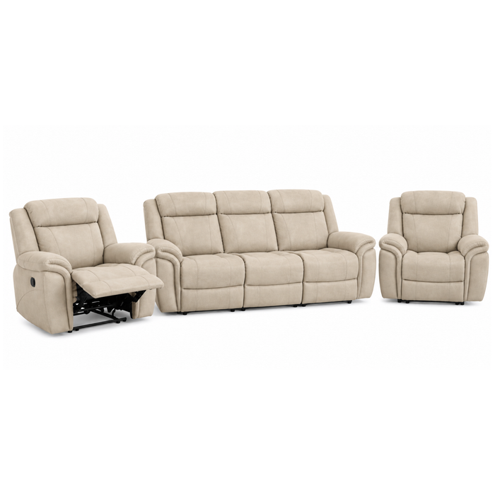 Model 9512 Reclining Suite 3RR + 1R + 1R Fabric Light Taupe