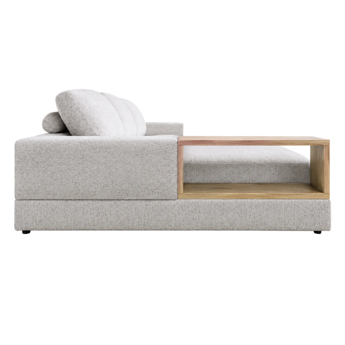 Iluka 3 Setaer w/ Large Chaise LHF - Timber Bookcase