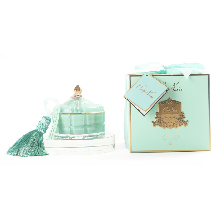 'Art Deco Candle - Tiffany Blue & Gold - Persian Lime