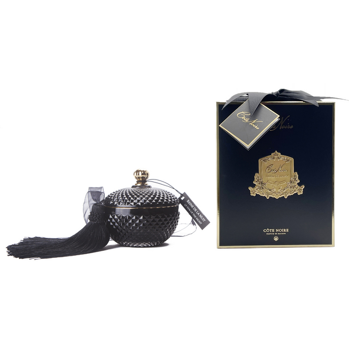 'Round Art Deco Candle - Black & Gold - Queen Of The Night