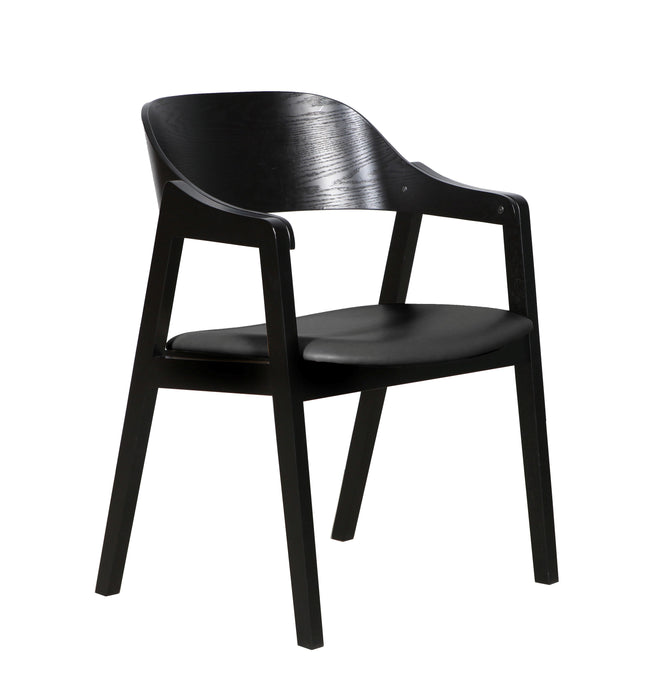 Norway Chair (Black Frame/Black PU Seat)