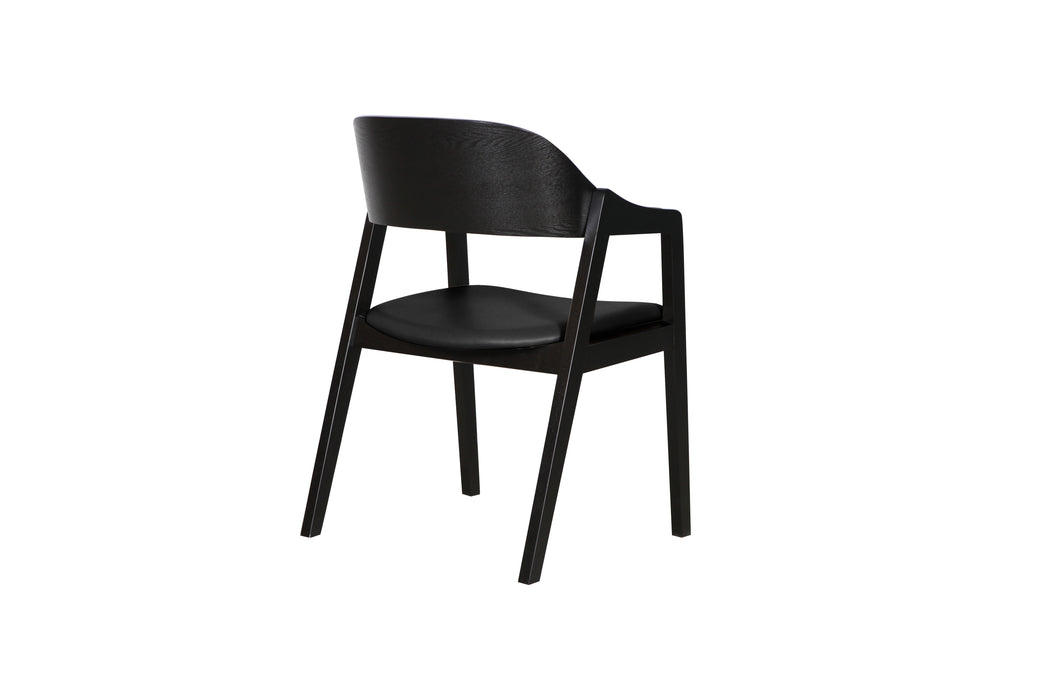 Norway Chair (Black Frame/Black PU Seat)