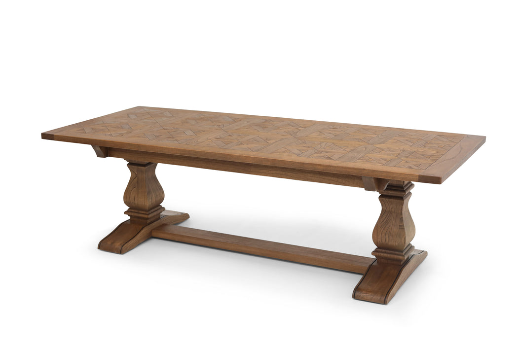 Chicago Fixed Dining Table in Brushed Brown Nut