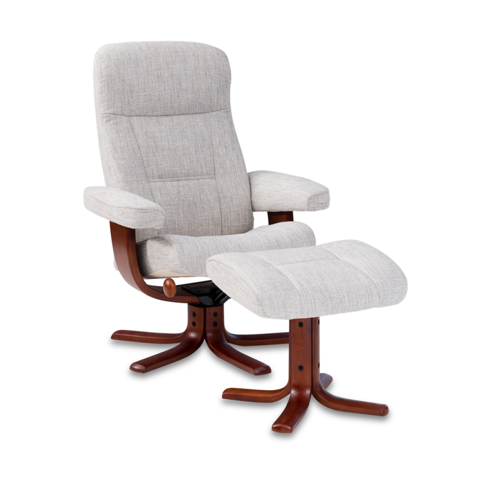 Nordic 11S Chair & Ottoman Star Base - Silverstreak / American Walnut
