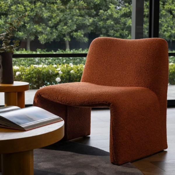 Calabasas Occasional Chair - Terracotta Boucle
