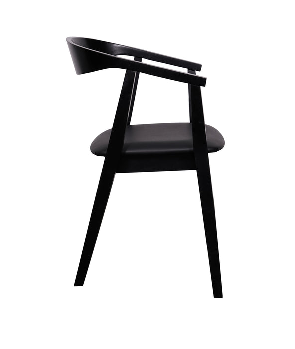 Stockholm Dining Chair (Black PU Seat/Black Frame)
