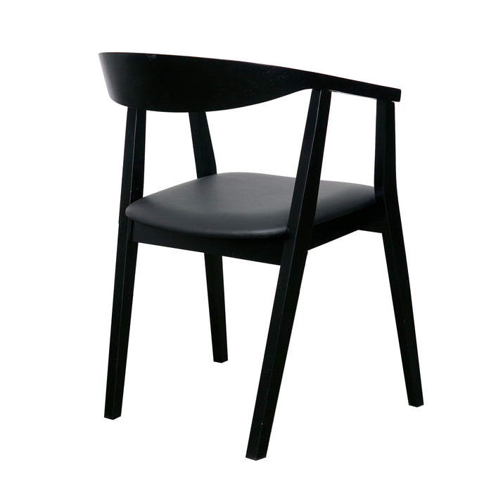 Stockholm Dining Chair (Black PU Seat/Black Frame)