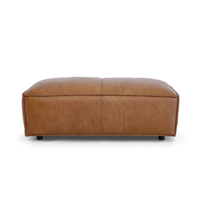 Maxwell Leather Ottoman - Camel