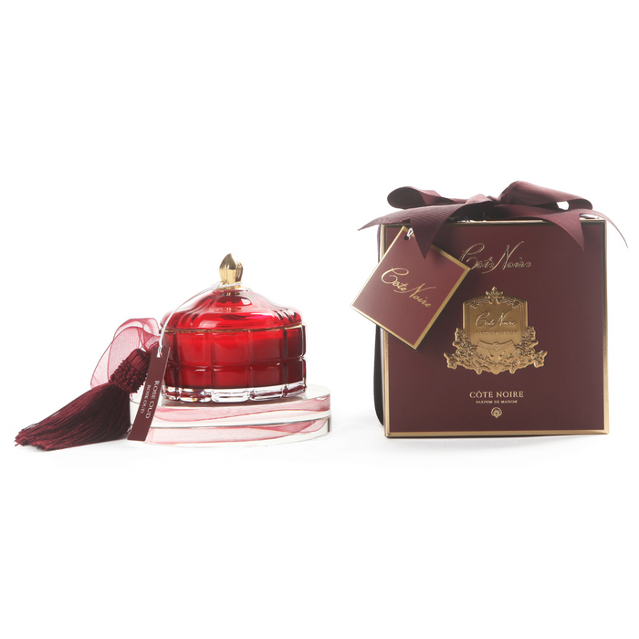 'Red Small Art Deco Candle Rose Oud