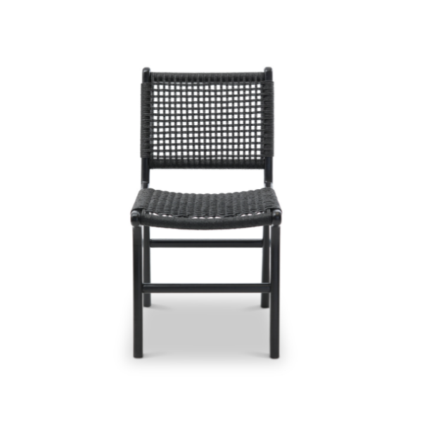London Dining Chair Synthetic Black/Black - Teak Timber