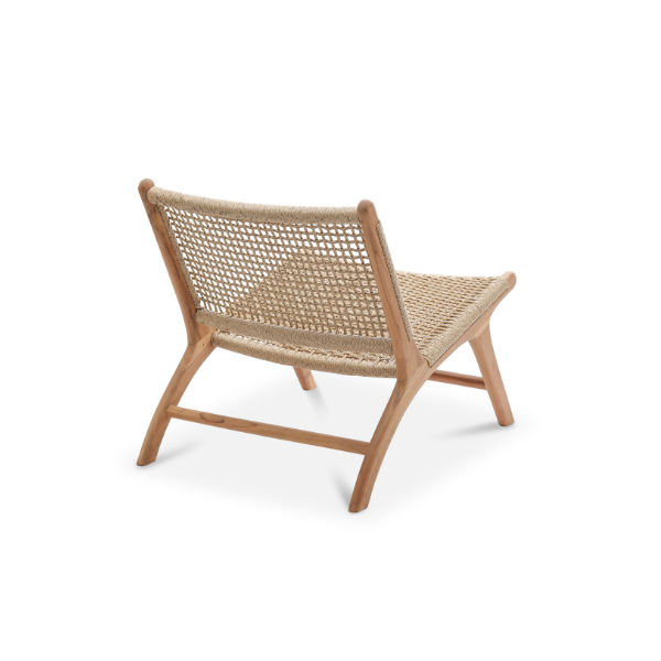 London Lazy Chair Synthetic Teak Timber/Twisted Hyacinth