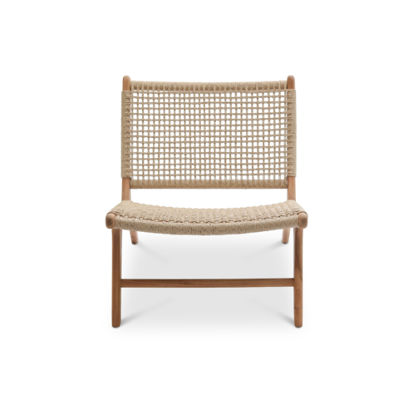 London Lazy Chair Synthetic Teak Timber/Twisted Hyacinth
