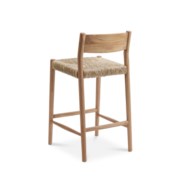 Ally Banana Counter Chair-Teak Timber/Banana Fiber
