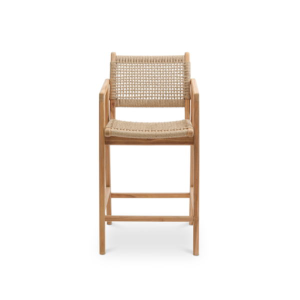 Sarabi Counter Chair-Teak Timber/Synthetic Hyacinth