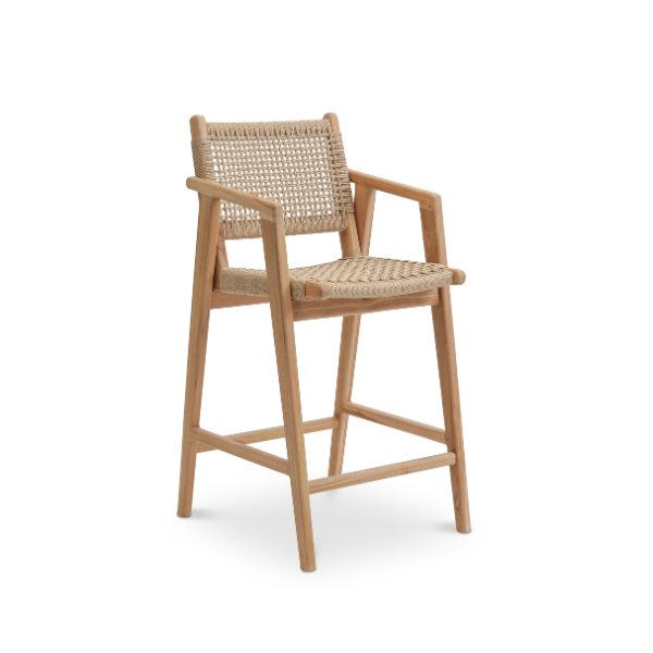 Sarabi Counter Chair-Teak Timber/Synthetic Hyacinth