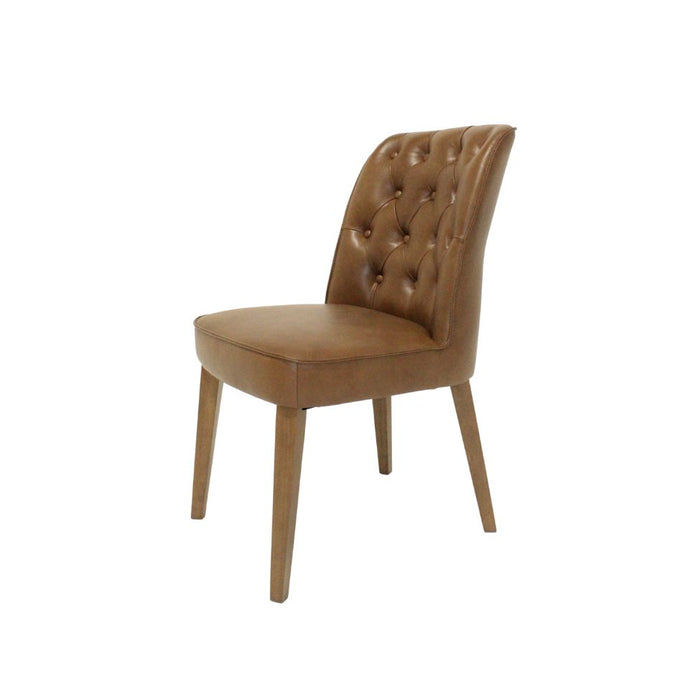 'Windsor Dining Chair Jersey Leather Chocolate ( 666 ) / Timber Leg (HS268)