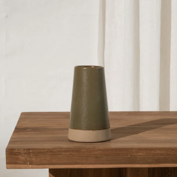 'Mette Dipped Vase - Olive