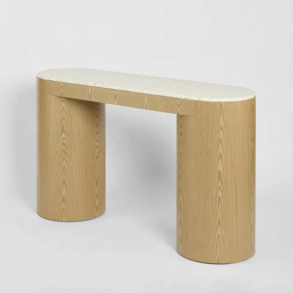 Archie Console Light Oak & Terrazzo