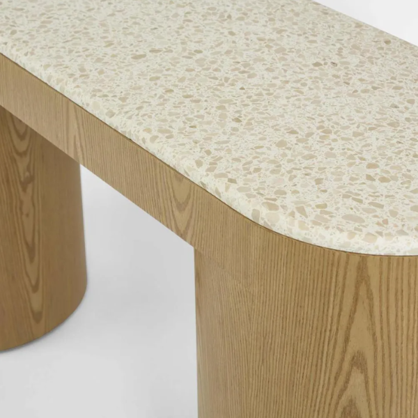 Archie Console Light Oak & Terrazzo