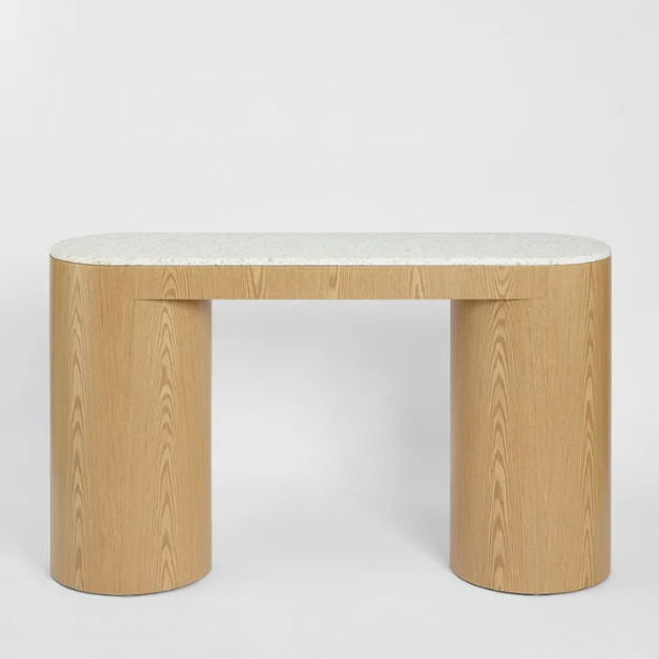 Archie Console Light Oak & Terrazzo