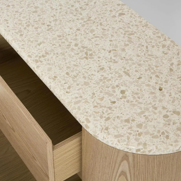 Archie Bedside Light Oak & Terrazzo