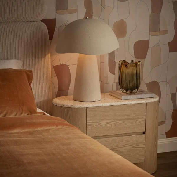 Archie Bedside Light Oak & Terrazzo