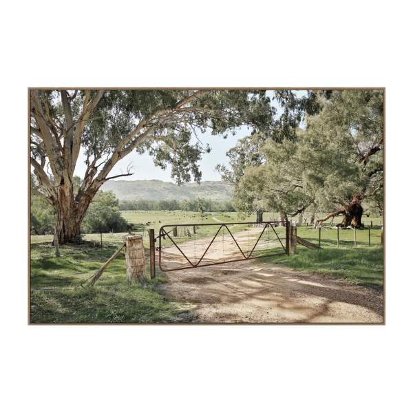 Gumtree Gate Canvas - Oak Frame  100x150cm