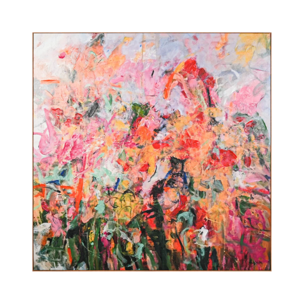 Blossom Dust Canvas Oak Frame 140 x 140cm