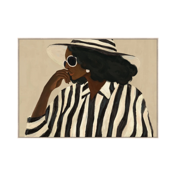 Linear Poise Canvas Oak Frame 80 x 100cm