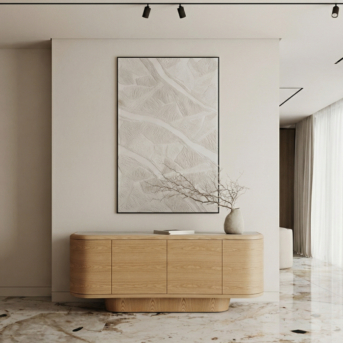 Braxton Buffet 1800 - Ceramic Marble, Oak Base
