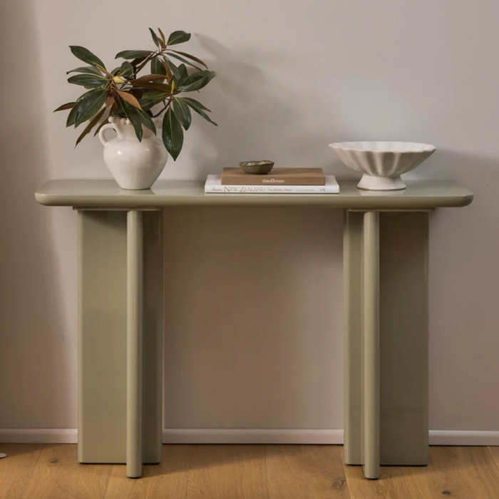 Sage Green Gloss Console Table