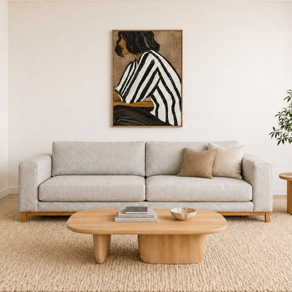 3.5 Seater - Fabric (Alexandra Marshmallow/Natural Frame)