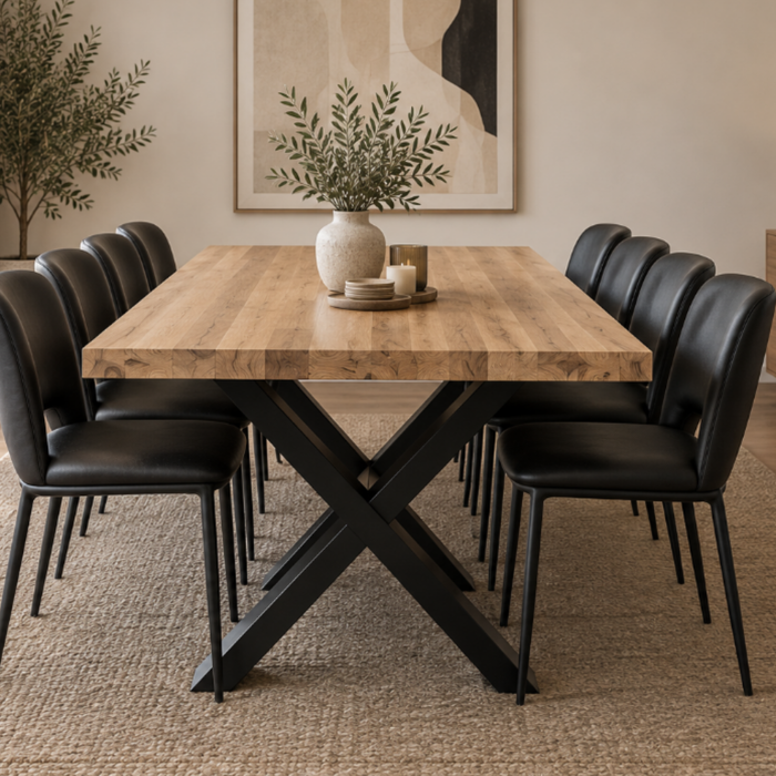 Mornington Dining Table 2400 x 1160 - X Black Leg