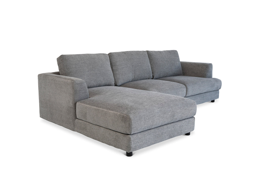 Leo LHF Chaise Lounge - Fabric Stella Light Grey (290Wx178D/107Dx84H)