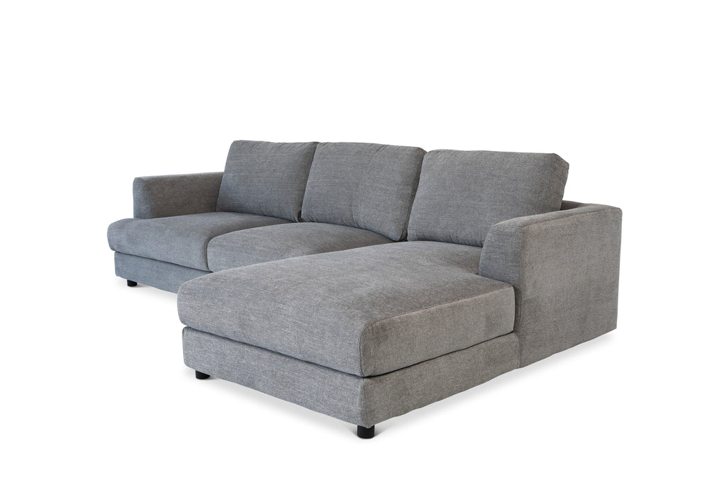 Leo RHF Chaise Lounge - Frabric Stella Light Grey (290Wx178D/107Dx84H)