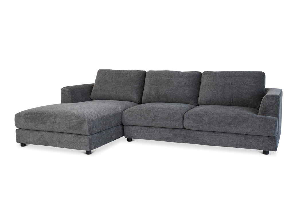 Leo LHF Chaise Lounge - Fabric Stella Dark Grey (290Wx178D/107Dx84H)