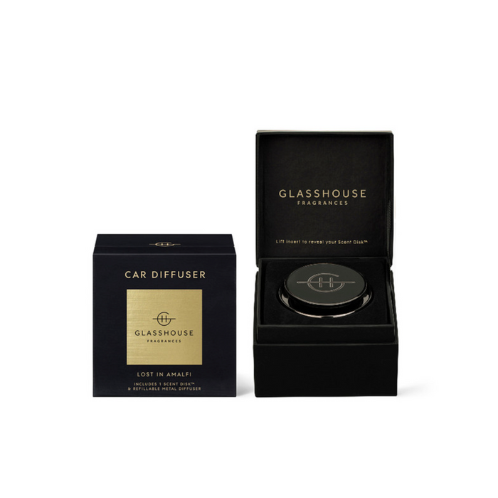 'Glasshouse Gold/Black Car Diffuser - Lost in Amalfi