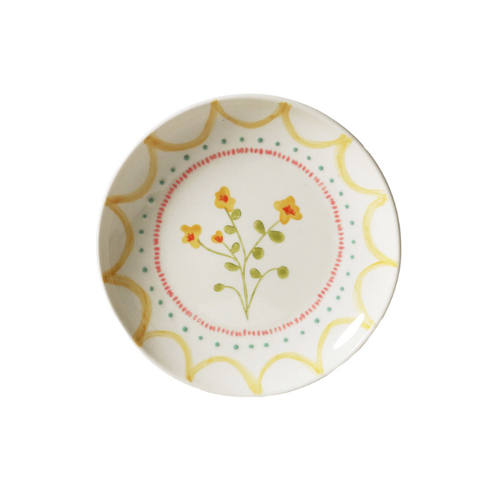 'Junes Garden Side Plate 16cm Yellow Bush Pea