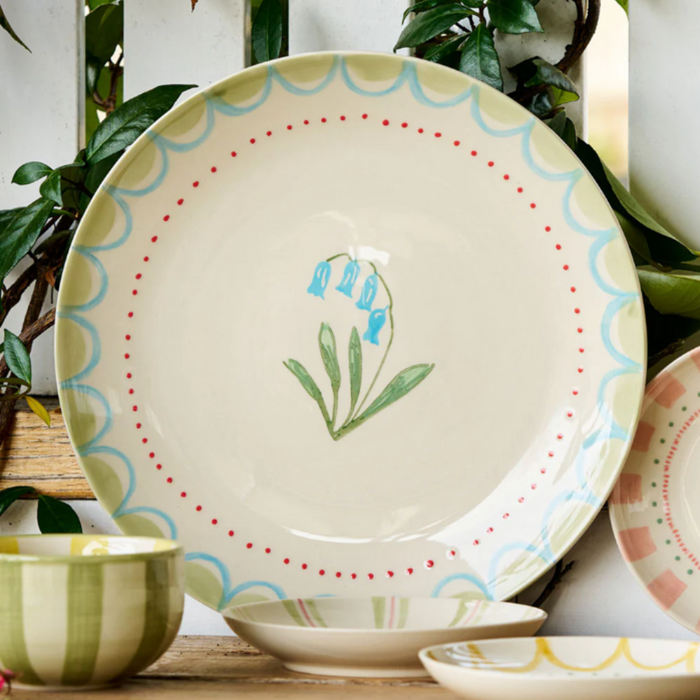 'Junes Garden Cake Plate 32cm Blue Bell