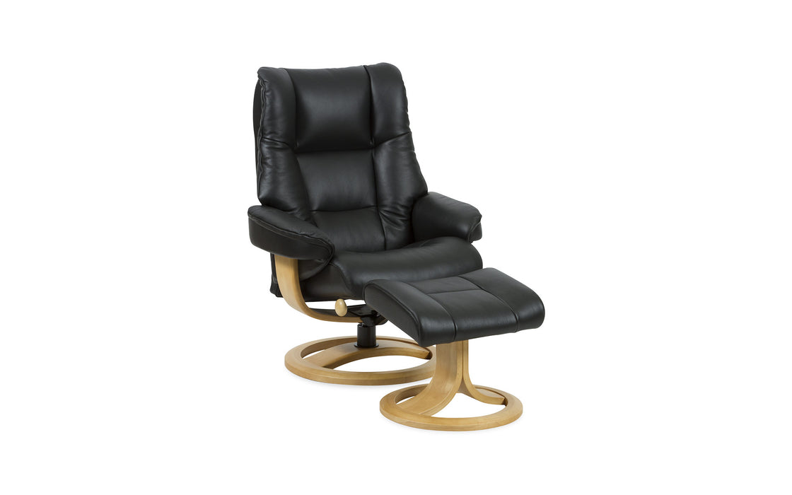 IMG Nordic 60Lge Chair+Ottoman Ring Base-P301 Black/901Oak