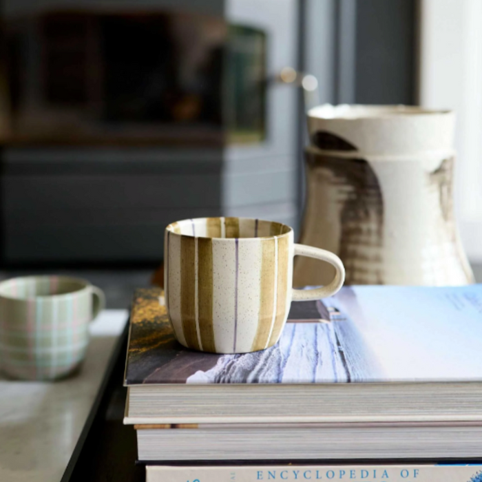 'Olive Stripe Check Cats Pyjamas