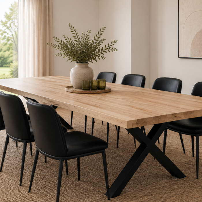 Mornington Dining Table 2400 x 1160 - X Black Leg