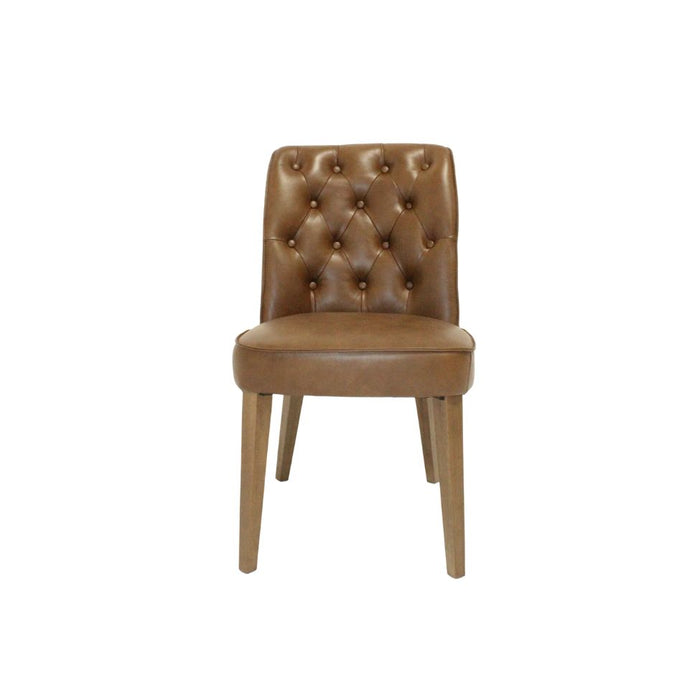 'Windsor Dining Chair Jersey Leather Chocolate ( 666 ) / Timber Leg (HS268)