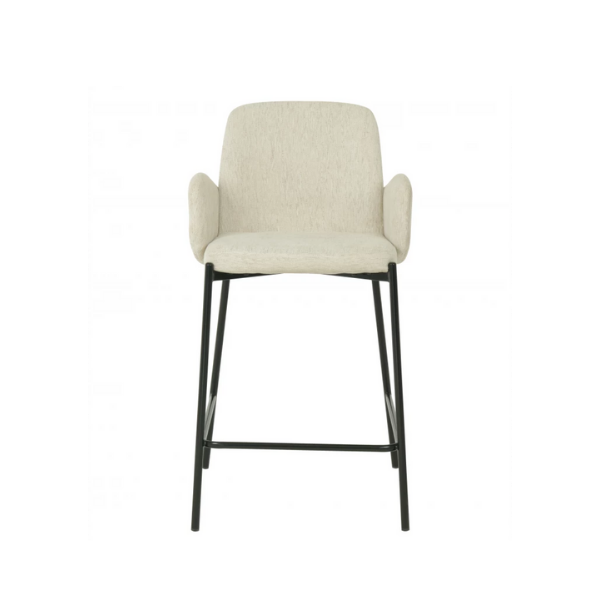 'Neat Fabric Bar Stool in Oat