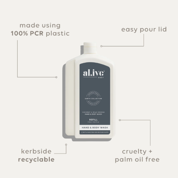 Alive 1L Wash Refill Coconut & Wild Orange