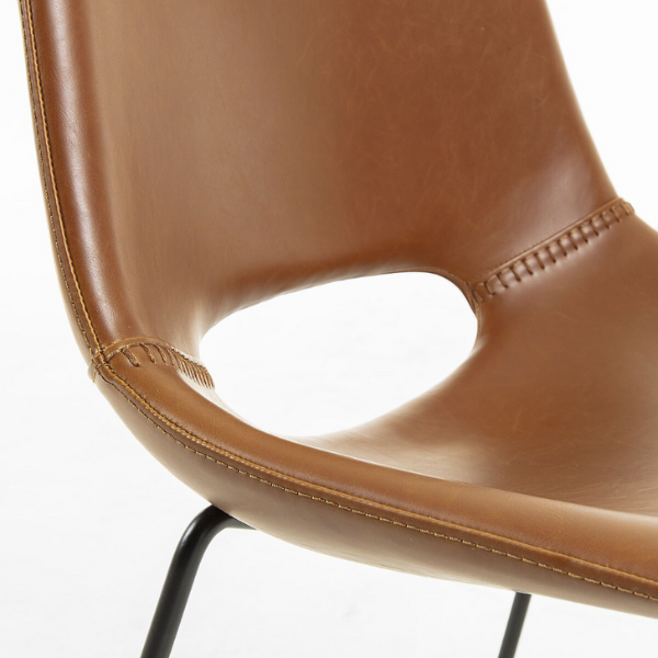 'Zebby Chair Rust Synthetic Leather - Black Legs