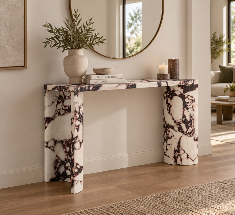 Bulgari Red Marble Console 140x35
